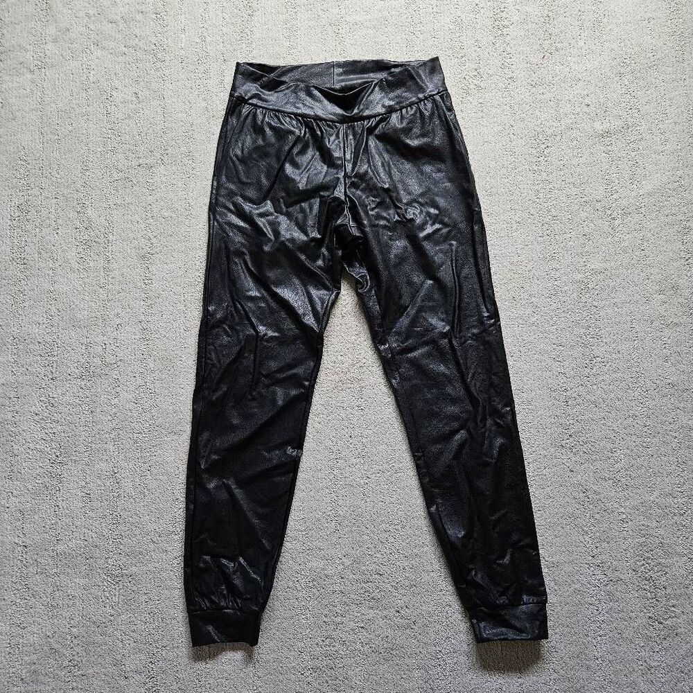 Commando Faux Leather Jogger Size Medium in Black